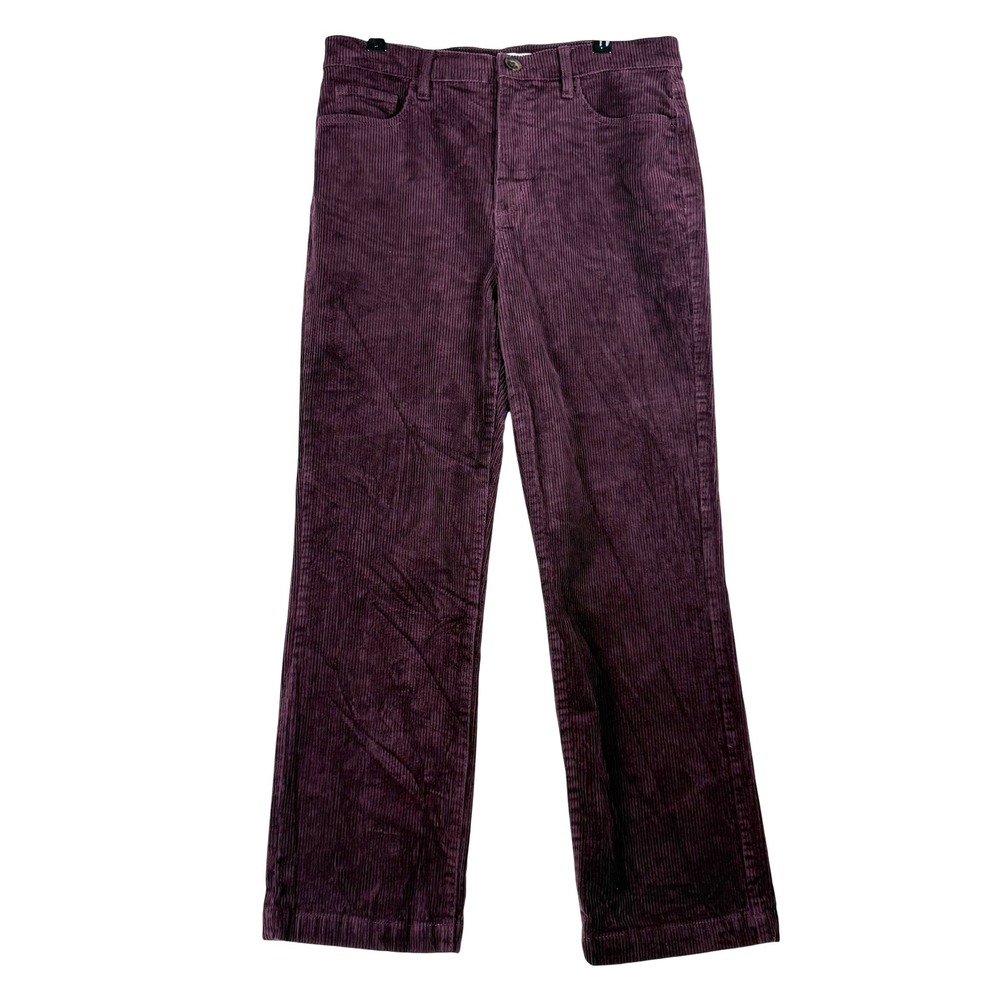 LOFT Corduroy Pants 10 Purple Straight Leg High Rise 752601 Preppy Academia